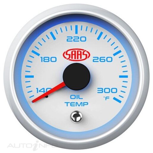 SAAS Oil Temperature Gauge 52mm White Muscle Series II - SGOT52WS2