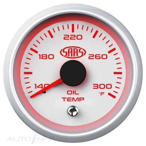 SAAS Oil Temperature Gauge 52mm White Muscle Series II - SGOT52WS2