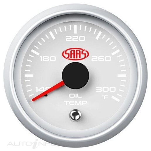 SAAS Oil Temperature Gauge 52mm White Muscle Series II - SGOT52WS2