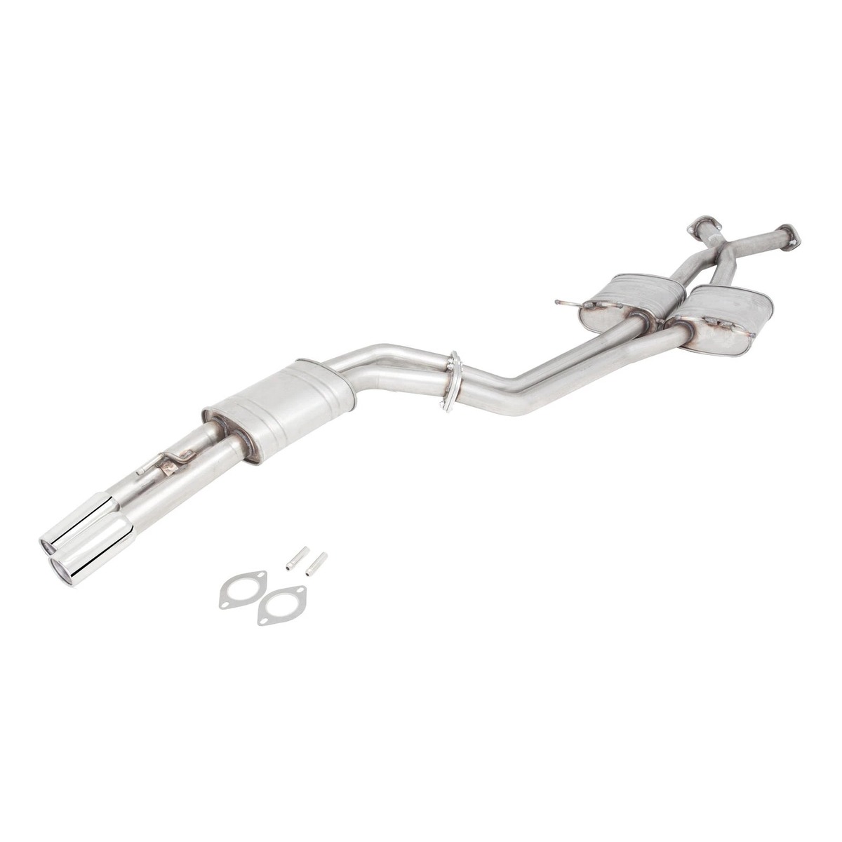 E4-HV24-CBS XFORCE TWIN 2.5IN CAT-BACK EXHAUST SYSTEM SS