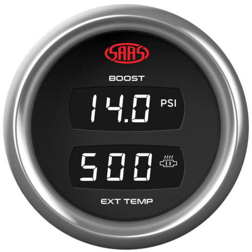 SAAS Dual Digital Gauge Boost 0-30 Psi / Exhaust Temp 0-900 Trax - SG911240