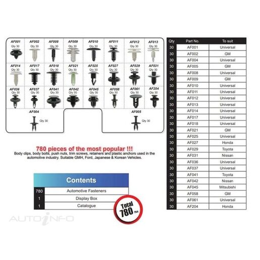 NICE 780PCE TRIM CLIP ASSORTMENT