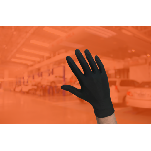 Onmech Black Nitrile Gloves XL 100 Pack - OMNIT100BXL