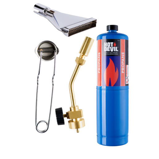 Hot Devil HDPTKB Propane Torch Kit w/ Hand Sparker and Bonus Flame Spreader