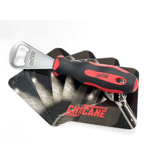 Chicane Beer Opener & Coaster Set - CH4025P 