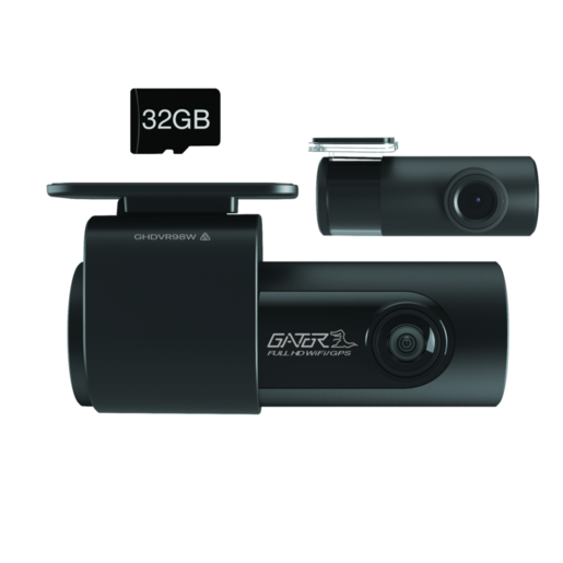 Gator 2CH Dual 1080P Full HD Dash Cam - 32GB - GHDVR98W