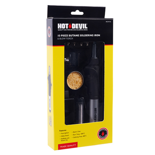 Hot Devil Butane Soldering Iron & Blow Torch - 10 pcs - HD1971K