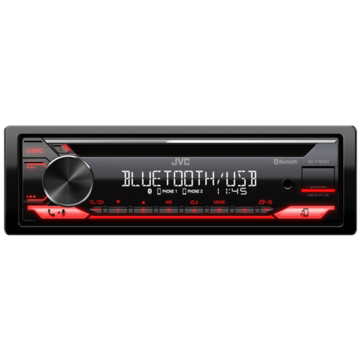 JVC 1 DIN 200W CD USB AUX BT Audio Receiver - KD-T752BT