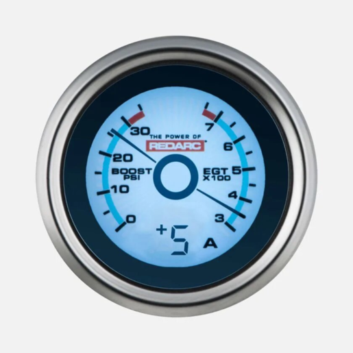 Redarc EGT & Boost Pressure 52mm Gauge With Optional Current Display - G52-BEA