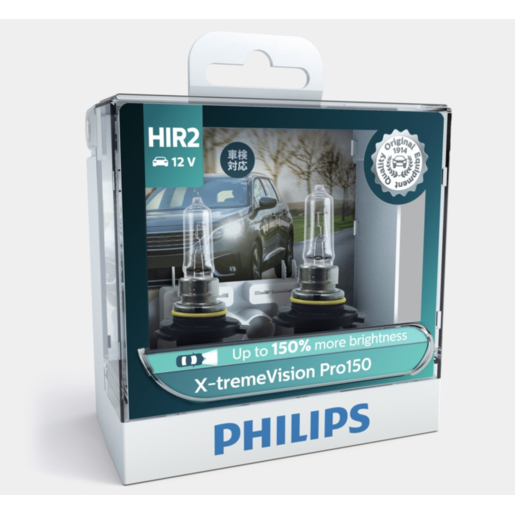 Philips  X-TremeVision Pro Halogen Globe HIR2 12V 55W Pack of 2 - 9012XVPROS2