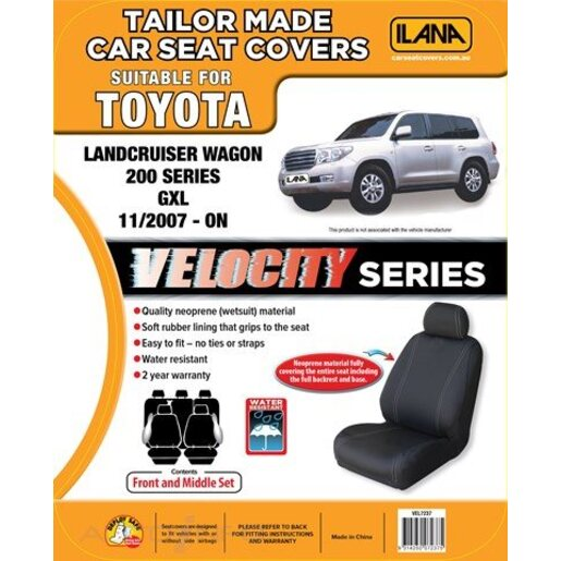 Ilana Velocity Tailor Made Front and Middle Seat Cover To Suit Toyota - VEL7237