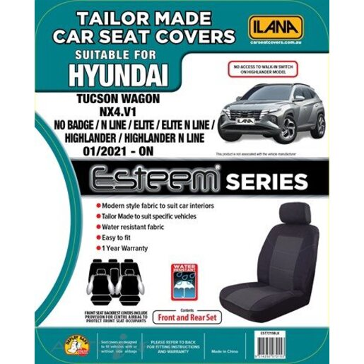 Ilana Esteem Tailor Made 2 Row Seat Cover To Suit Hyundai - EST7215BLK