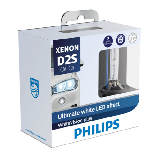 Philips WhiteVision Plus Xenon Headlight Globe D2S 35W Pack of 2 - 85122WHV2X2