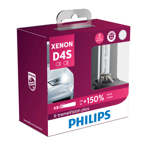 Philips X-tremeVision2 Xenon Headlight Globes D4S 42V 35W Pack of 2 - 42402XV2X2