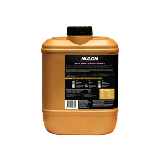 Nulon APEX+5W-40 Full Synthetic Performance Engine Oil 10L -APX5W40-10