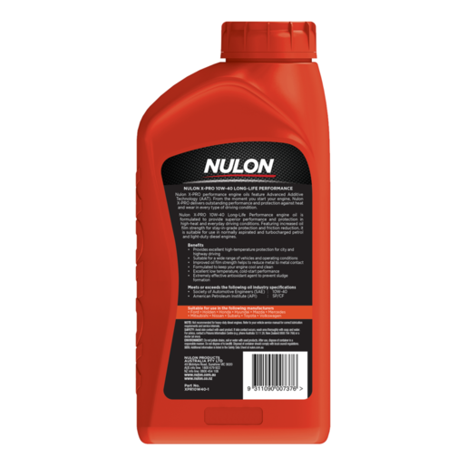 Nulon X-PRO 10W-40 Semi Synthetic Mineral Engine Oil 1L - XPR10W40-1