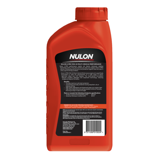 Nulon X-PRO 15W-40 Semi Synthetic Engine Oil 1L - XPR15W40-1