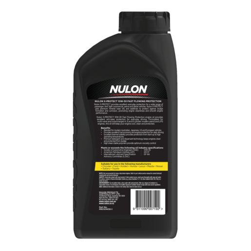 Nulon X-Protect 10W-30 Fast Flowing Protection Engine Oil 1L - PRO10W30-1