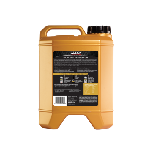 Nulon  APEX+ 5W-40 Full Synthetic Diesel Engine Oil 10L - APX5W40D2-10