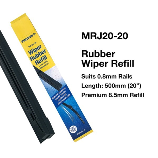 Tridon 20" Rubber Wiper Refill To Suit 0.8mm Rails - MRJ20-20