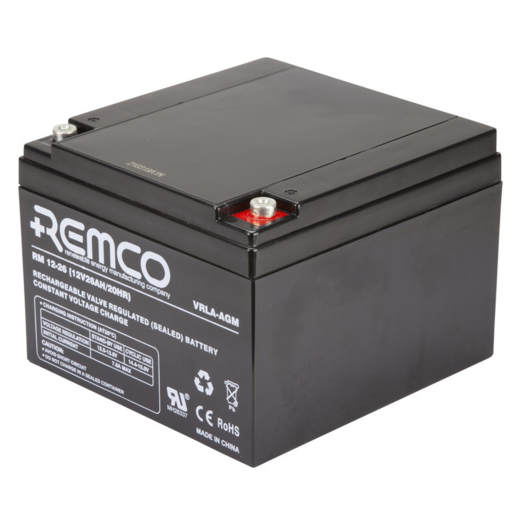 Remco VRLA AGM 12V 26Ah Standby Battery - RM12-26