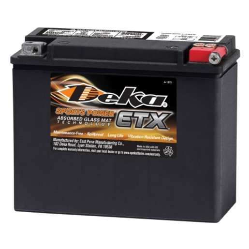Deka340CCA Powersports AGM Battery -ETX18L