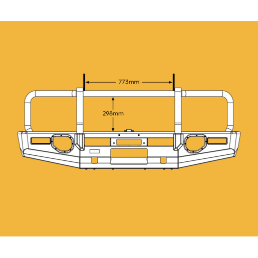 OXLEY Bull Bar Kit To Suit Toyota LC70 Single-Cab - FT23LC70V1K