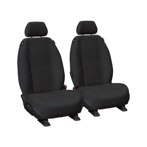 Sperling Getaway Neoprene Black Silver Stitch RM Seat Covers Front - RM1069G2B