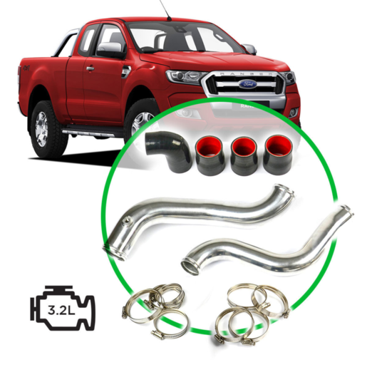 SAAS 3.2L Intercooler Polished Alloy Pipe Kit To Suit Ranger/BT50 - SAH2101-KIT