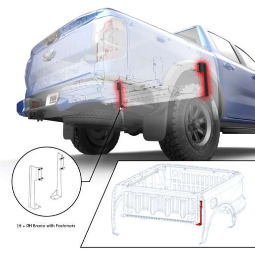 EGR's J-Brace Lower Tub Kit To Suit Ranger & Amarok - KIT-RNGR-JBRACE