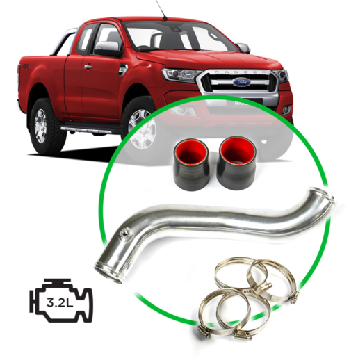 SAAS 3.2L Intercooler Polished Alloy Pipe To Suit Ford Ranger/Mazda - SAH2101