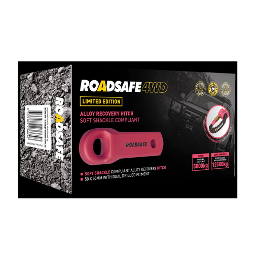 Roadsafe 4WD Alloy Recovery Hitch & Soft Shackle Pink - RTHSSPKIT