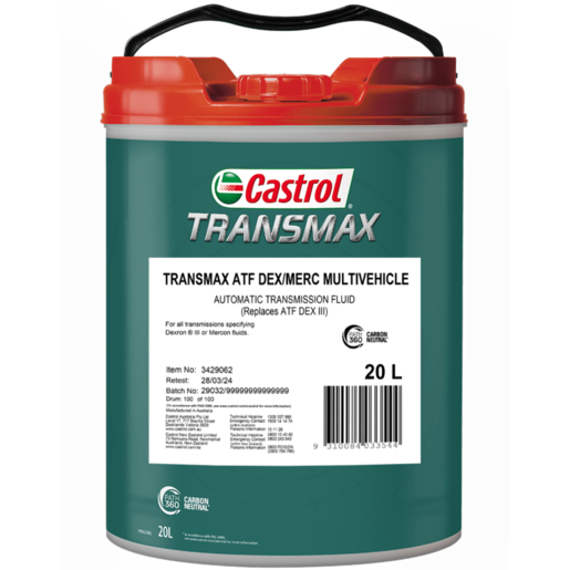 Castrol Transmax ATF Dex/Merc Multivehicle 20L - 3429062