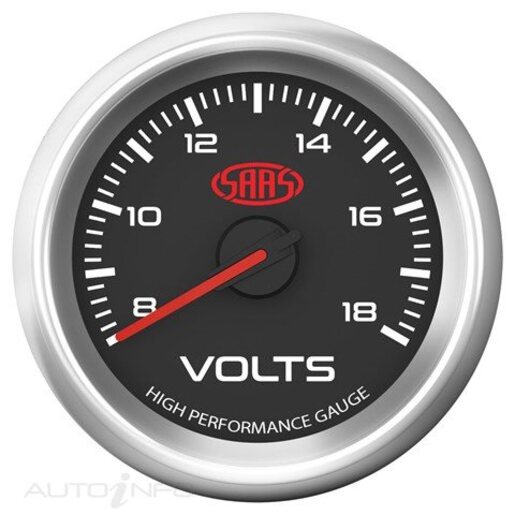 VOLT GAUGE 8V-18V 52MM BLACK MUSCLE SERIES 3