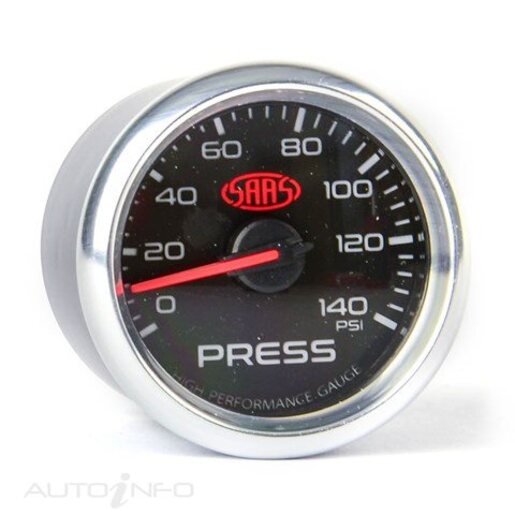 OIL PRESS GAUGE 0-140PSI 52MM BLACK MUSCLE SERIES 3