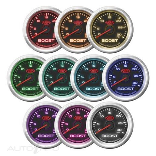 BOOST GAUGE DIESEL 0-30 PSI 52MM BLACK MUSCLE SERIES3