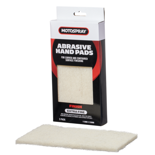 Motospray Abrasive Hand Pads Extra Fine White - MSAP-WHT-3