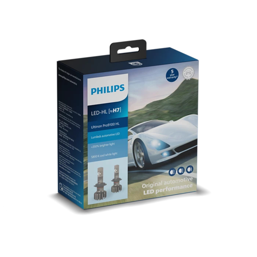 Philips Ultinon Pro9100 LED Headlight Globe H7 12V Pack of 2 - 11972U91X2