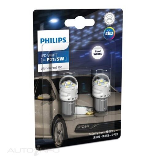 Philips Ultinon Pro3100 LED Headlight Globe P21/5W 12V Pack of 2 - 11499CU31B2