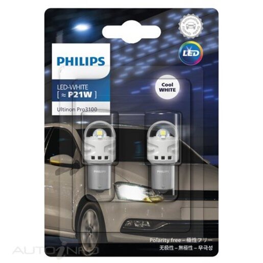 Philips Ultinon Pro3100 LED Headlight Globe P21W 12V Pack of 2 - 11498CU31B2