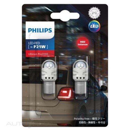 Philips Ultinon Pro3100 LED Stop and Rear Globe P21W 12V Pack of 2 - 11498RU31B2