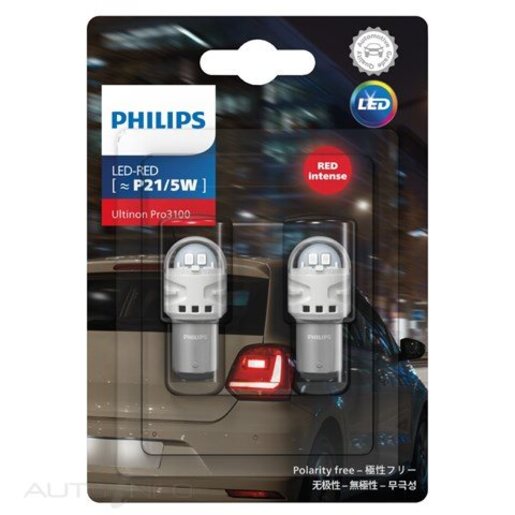 Philips Ultinon Pro3100 LED Signalling Globe P21/5W 12V Pack of 2 - 11499RU31B2