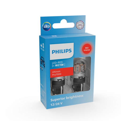 Philips Ultinon Pro7000 LED Headlight Globe W21W 12/24V Pack of 2 - 11065RU70X2