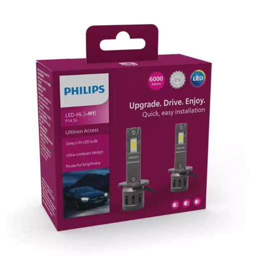 Philips Ultinon Access LED 2500 H1 6000K Pack of 2 -11258U2500X2