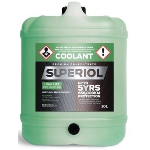 Superiol Green Long Life Premium 60 Concentrate Coolant 20L - SAF60C20L