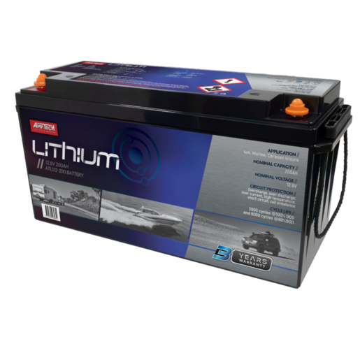 AmpTech Lithium 12.8V 200Ah Battery Caravan Marine 4x4 - ATLS12-200