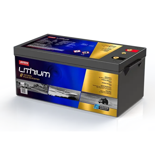 AmpTech Lithium 12.8V 300Ah Caravan Marine 4x4 Battery - ATLG12-300-BT