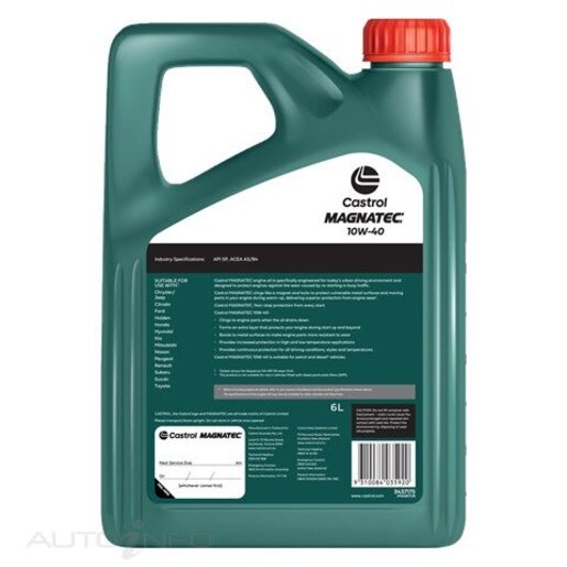 Castrol Magnatec 10W-40 Part Synthetic Diesel Engine Oil 6L -3437175