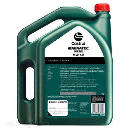 Castrol Magnatec 15W-40 Part Synthetic Diesel Engine Oil 10L -3437334