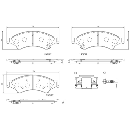 Brembo NAO Ceramic Disc Pad Set - P24153N